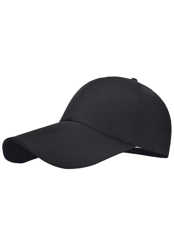 Unisex Large Brim Baseball Cap Extended Sun Hat Adjustable Outdoor Sports Cap for Men Women