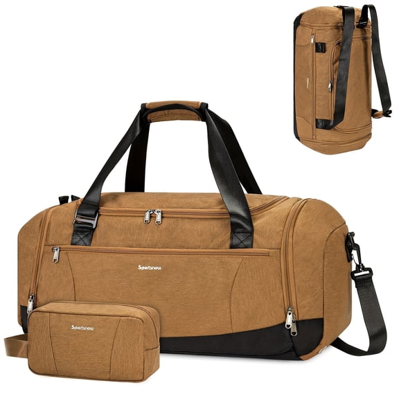 Unisex Large Capacity Travel Duffel Bag - Shoe Compartment & Wet Pocket, Adjustable Strap for Gym/Business/Vacation