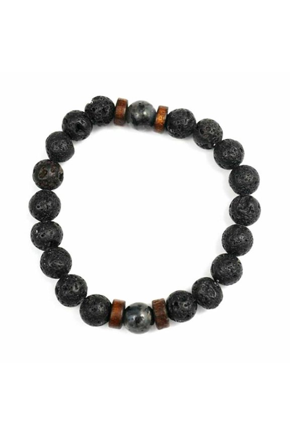 Unisex Lava Rock Diffuser Bracelet Elastic Natural Stone Yoga Beads Bracelet Health Stone Beads