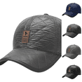thumbnail image 1 of Unisex Leather Baseball Cap, Men Adjustable Structured Classic Baseball Cap Hat Windproof Water Resistant Outer Material Daily Driving Caps Gray One Size, 1 of 3