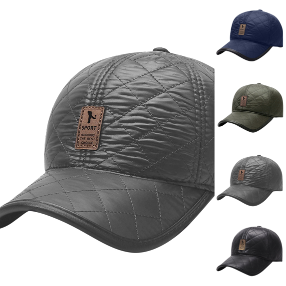 Unisex Leather Baseball Cap, Men Adjustable Structured Classic Baseball Cap Hat Windproof Water Resistant Outer Material Daily Driving Caps Gray One Size