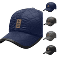 thumbnail image 1 of Unisex Leather Baseball Cap, Men Adjustable Structured Classic Baseball Cap Hat Windproof Water Resistant Outer Material Daily Driving Caps Navy One Size, 1 of 3