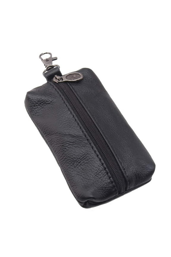 Unisex Leather Key Case Wallet Pouch Bag With Key Ring Zipper And Keychain Holder, Multi-Functional Organizer For Keys Cards Small Daily Essentials, Designed For Men And Women As