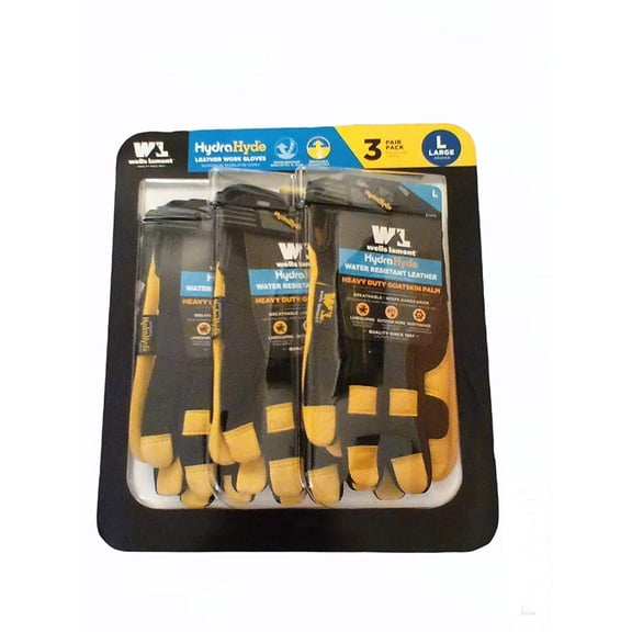 Unisex Leather Work Duty Safety Breathable Hydrahyde Flexible Water Resistant (Large) Gloves, See Image, Large US