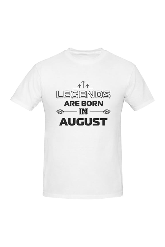 Unisex Legends Are Born In August T-Shirt Premium 100% Cotton Short Sleeve T Shirt Tee Crew Neck Casual Tshirt