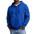 thumbnail image 1 of Unisex Leisure Sports Hooded Hoodie Jacket with Pockets - Royal Blue XXL, 1 of 6