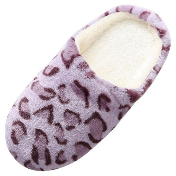 Unisex Leopard House Shoes Soft Warm Slippers For Lovers Women Bed Slippers Shoes College Dorm Essentials For Guys