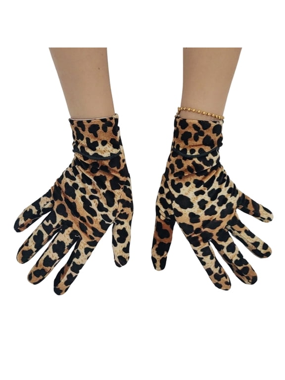 Unisex Leopards Pattern Gloves Breathable Polyester Cold Weather Handwear Essential