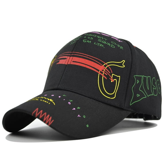 Unisex Letter Graffiti Art Print Baseball Cap Fashion Funny Print Baseball Cap Adjustable Peaked Cap Outdoor Sports Couple Hats Adjustable Curved Brim Hats Sun