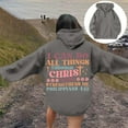 thumbnail image 1 of Unisex Letter Print Hooded Zip Up Sweatshirt | Streetwear Loose Fit Pullover Hoodie Womens Athletic Hoodies Pullover plus Size Hoodies Women Hoodies for Women Clothes Women Long Hoodie with Zipper, 1 of 5