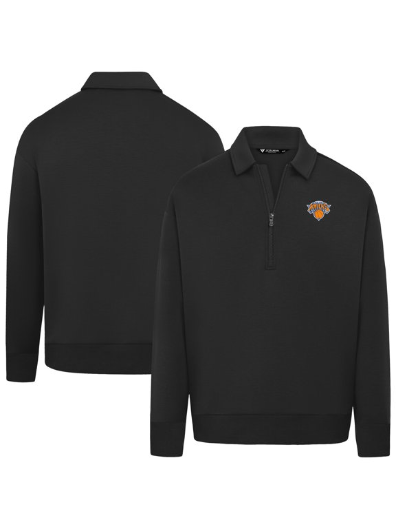Unisex Levelwear Black New York Knicks Luxe Signature Quarter-Zip Tri-Blend Sweatshirt