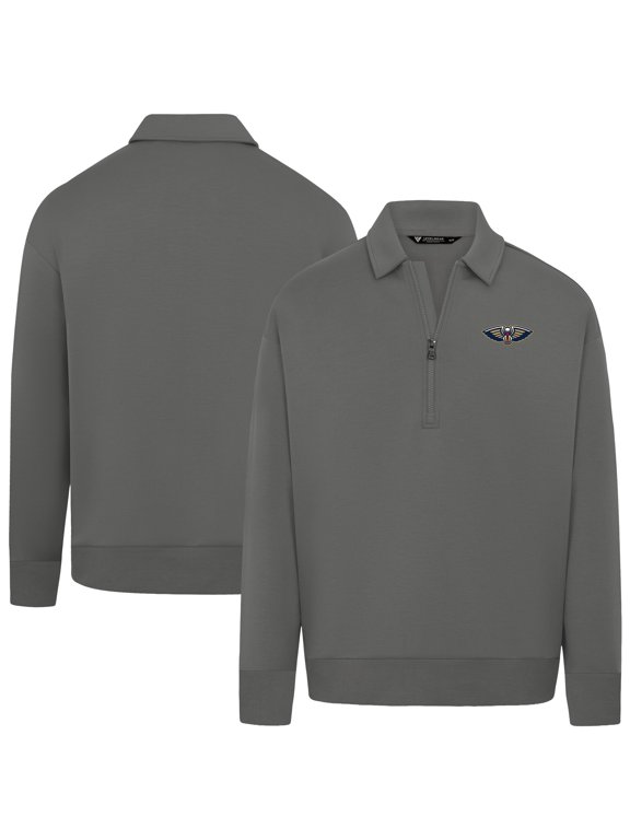 Unisex Levelwear Gray New Orleans Pelicans Luxe Signature Quarter-Zip Tri-Blend Sweatshirt