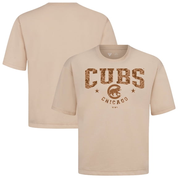 Unisex Levelwear Khaki Chicago Cubs 2026 Armed Forces Day Camo Luxe Signature Archway Knit T-Shirt
