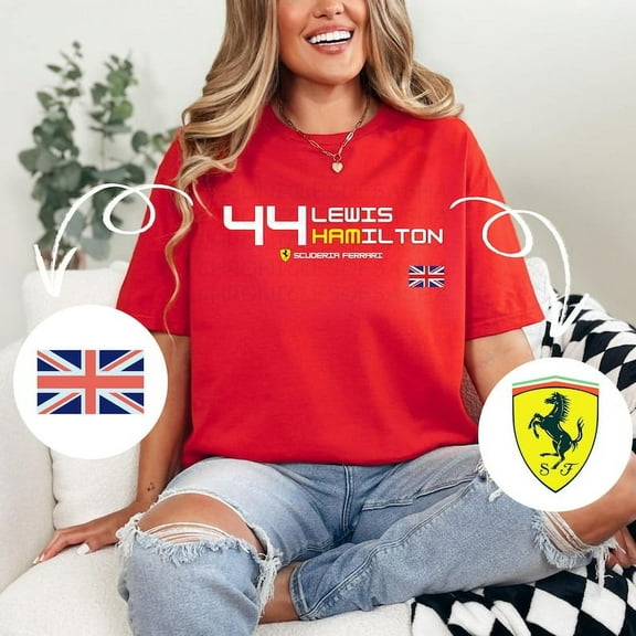 Unisex Lewis Hamilton 2025 Formula 1 Driver - Scuderia Ferrari F1 T-Shirt | Softstyle Tee | Fan Gift, Race Day Merch & Apparel