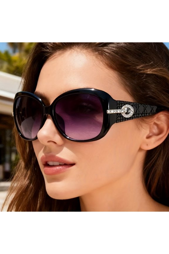 Unisex Light Luxury Large Frame Sunglasses with HD Gradient Lenses, Lightweight Flexible Frame Fit All Face Shapes, Valentine's Day Gift
