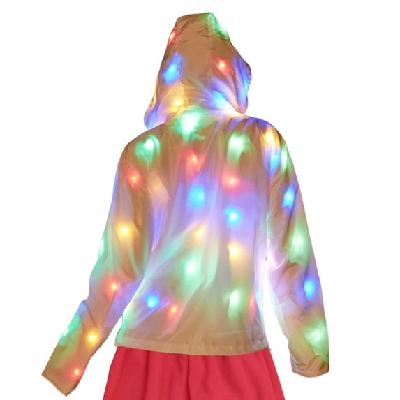 Unisex Light Up LED Jacket American Sizes Adult Kids Clothing Apparel Outfit Dance Club Rave Glow - Men L
