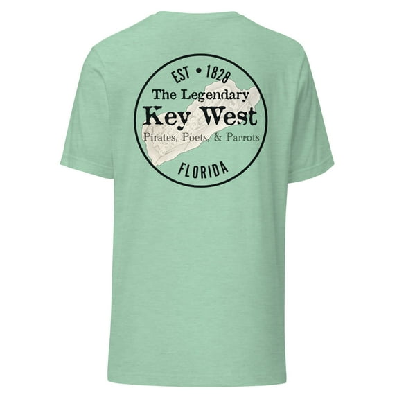 Unisex Lightweight Adult Key West Florida Pirates Parrots Poets T-Shirt