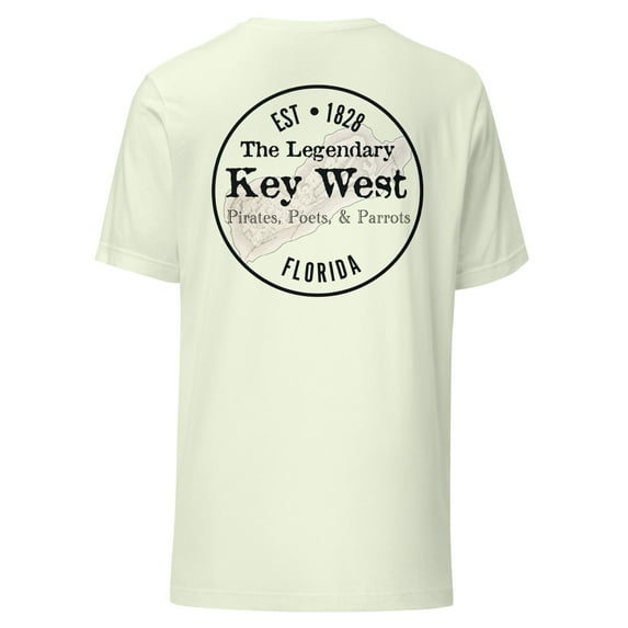 Unisex Lightweight Adult Key West Florida Pirates Parrots Poets T-Shirt