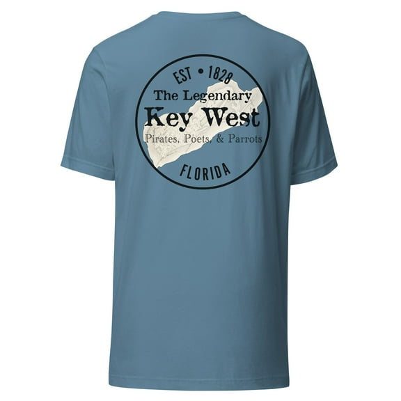 Unisex Lightweight Adult Key West Florida Pirates Parrots Poets T-Shirt