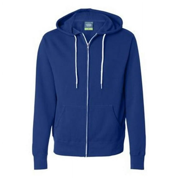 Unisex Lightweight Full-Zip Hooded Sweatshirt, Cobalt - Large