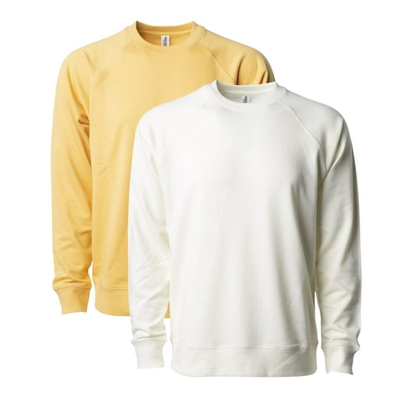 Unisex Lightweight Long Sleeve Crewneck Sweatshirt, 55 Cotton/45 Polyester Flecce Winter Sweater (Harvest Gold Bone 2 Pack, XL)