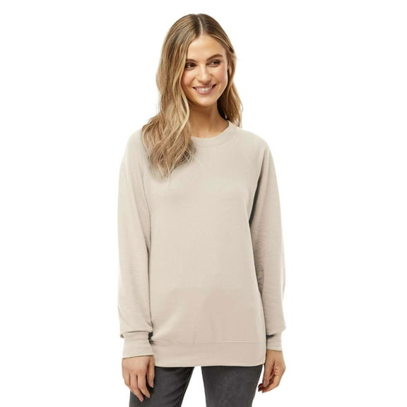 Unisex Lightweight Long Sleeve Crewneck Sweatshirt, 55 Cotton/45 Polyester Flecce Winter Sweater (Sand , XL)
