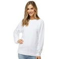 thumbnail image 1 of Unisex Lightweight Long Sleeve Crewneck Sweatshirt, 55 Cotton/45 Polyester Flecce Winter Sweater (White , S), 1 of 8