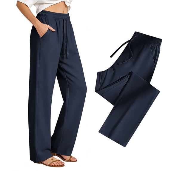 Unisex Lightweight Quick-Dry Straight Leg Casual Long Pants, Loose Fit Breathable Hiking Travel Pants