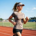 thumbnail image 1 of Unisex Lightweight Stretch Sun Visor Hat Portable Breathable Outdoor Cap for Running Tennis Golf Sports(Coffee,One Size), 1 of 6