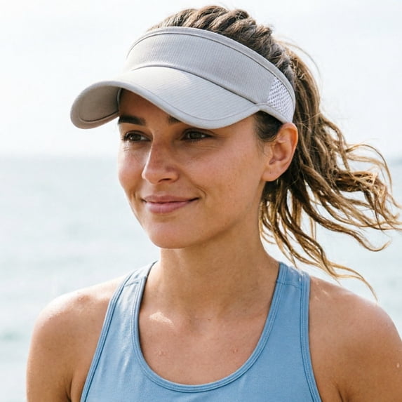 Unisex Lightweight Stretch Sun Visor Hat Portable Breathable Outdoor Cap for Running Tennis Golf Sports(White,One Size)