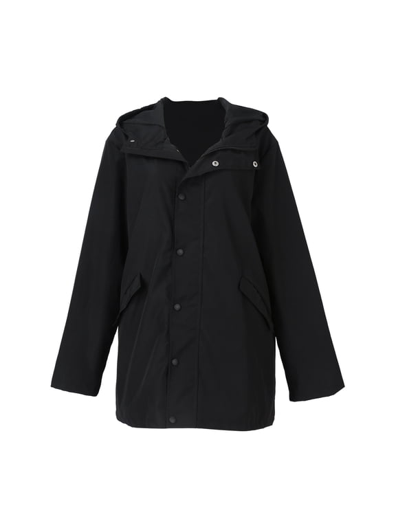 Unisex Lightweight Travel Jacket with 10 Pockets Multi-Pocket Hooded Coat for Men Women with Hidden Pockets Travel Friendly Outerwear for Airplane Trip Commute Black M