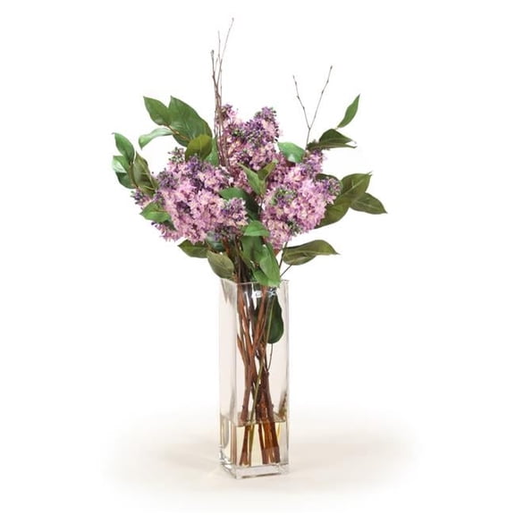 Unisex Lilac in Tall Rectangular Glass - Purple