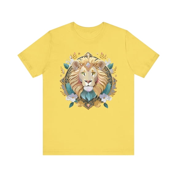 Unisex Lion Graphic Tee, Animal Shirt, Tee Shirt with Lion, Medallion T-Shirt, Animal Medallion Tees 2