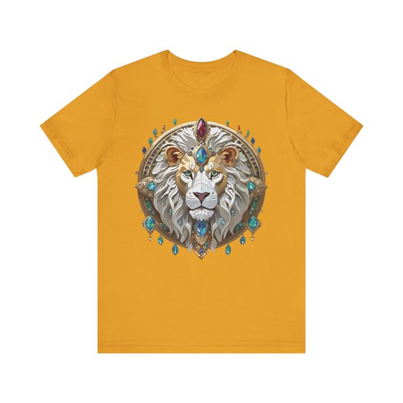 Unisex Lion Graphic Tee, Animal Shirt, Tee Shirt with Lion, Medallion T-Shirt, Animal Medallion Tees
