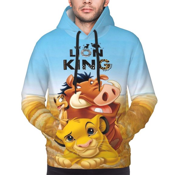 Unisex Lion Kin Pullover Hoodies 3D Print Novelty Sweatshirts Hoodie with Pocket for Men Women