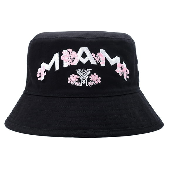 Unisex Live Breathe Futbol Black Inter Miami CF Floral Reversible Bucket Hat