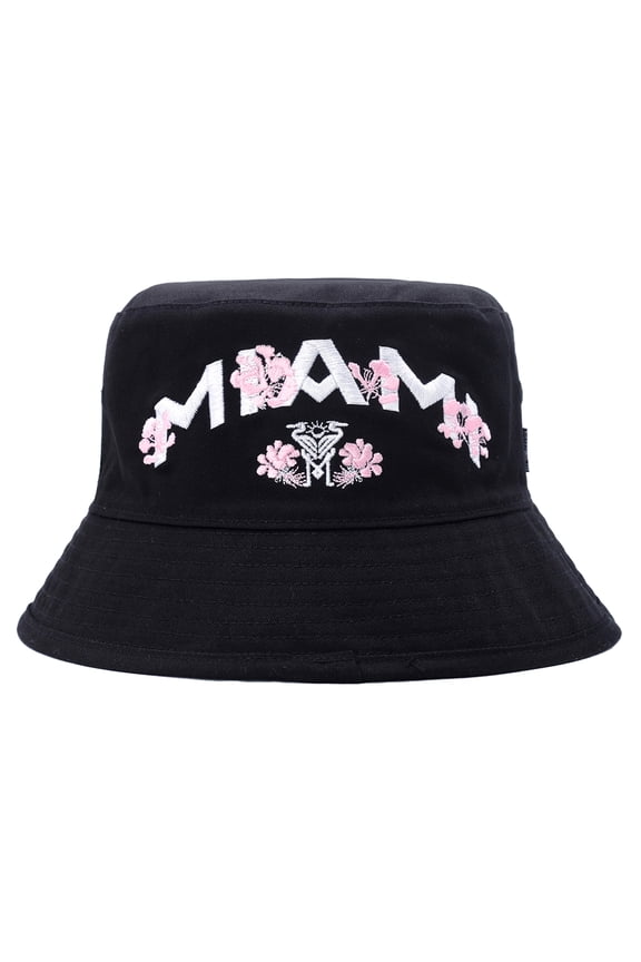 Unisex Live Breathe Futbol Black Inter Miami CF Floral Reversible Bucket Hat