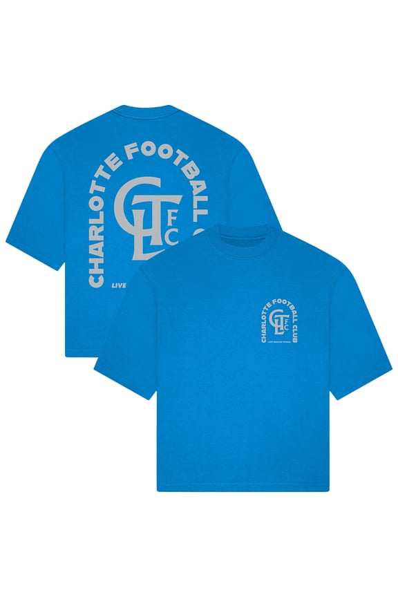 Unisex Live Breathe Futbol Light Blue Charlotte FC Tunnel T-Shirt