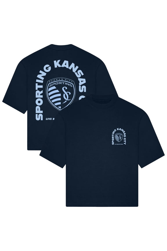 Unisex Live Breathe Futbol Navy Sporting Kansas City Tunnel T-Shirt