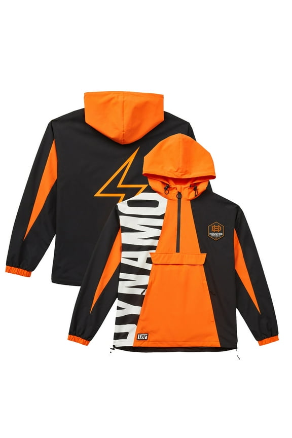 Unisex Live Breathe Futbol Orange Houston Dynamo FC Tekker Half-Zip Anorak Jacket