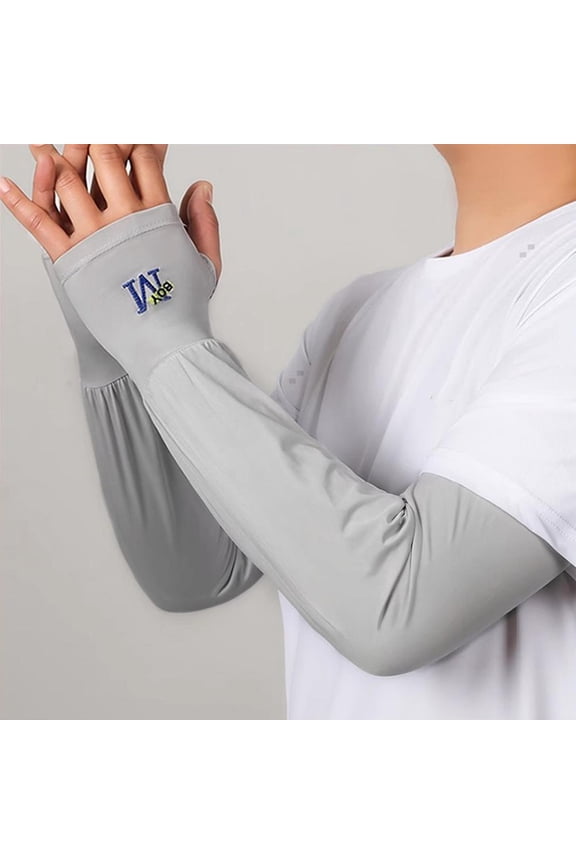Unisex Long Half Finger Gloves Arm Sleeves Sun UV Protection Ice Cool Arm C N5U5