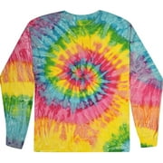 Unisex Long Sleeve Colorful Tie Dye Tee Shirt - Saturn, Medium