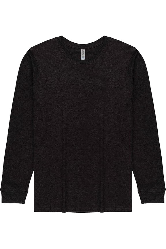 Adult Unisex Lightweight Long Sleeve T-Shirt, 4.3 oz Soft Cotton Tee, Regular Fit Casual Crewneck Shirt for Men & Women, Breathable Basic Everyday Wear-GreyHtr