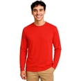 thumbnail image 1 of Milltex Adult Unisex Lightweight Long Sleeve T-Shirt, 4.3 oz Soft Cotton Tee, Regular Fit Casual Crewneck Shirt for Men & Women, Breathable Basic Everyday Wear-RedHtr, 1 of 2