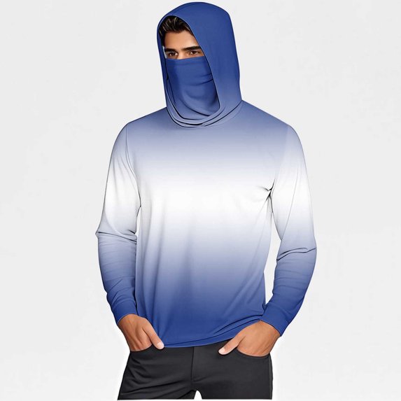 Unisex Long Sleeve Sun Protection Hoodie with Face Mask for Outdoor Activities