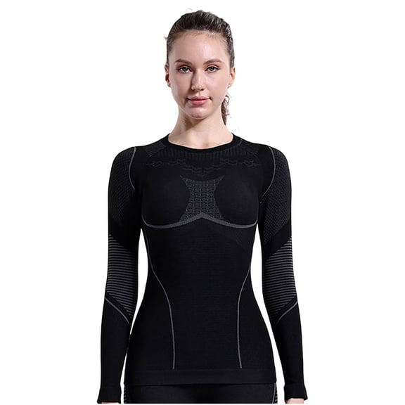 Unisex Long Sleeve Thermal Undershirt - Chenille Polyester-Cotton Blend Warm Base Layer for Cold Weather