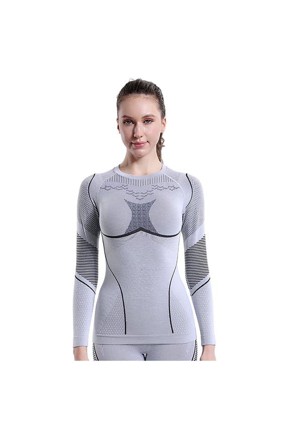 Unisex Long Sleeve Thermal Undershirt - Chenille Polyester-Cotton Blend Warm Base Layer for Cold Weather