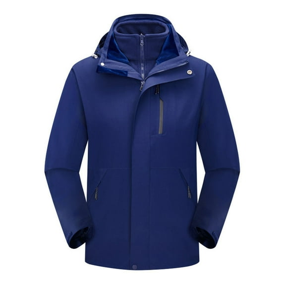 Unisex Long-sleeved Hooded Windproof Thickened Outdoor Sports With Pockets Zipper Warm Jacket