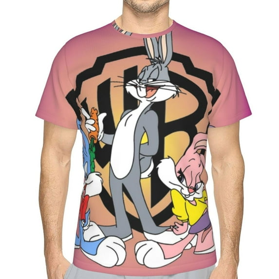 Unisex Looney Tunes Bugs Bunny 3d Graphic Print Shirts For Mens Womens Casual Short Sleeve Tee Shirts Top