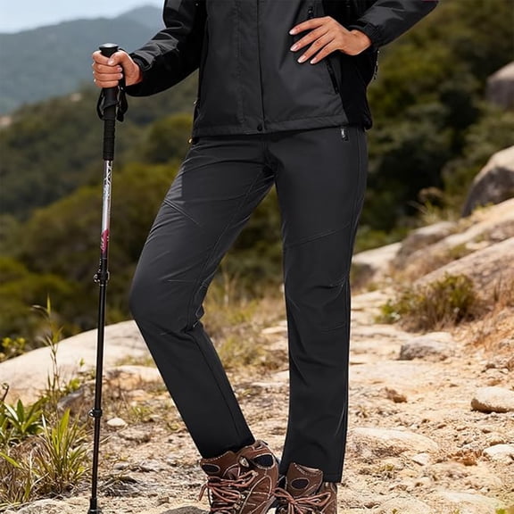 Unisex Loose And Comfortable Casual Hiking Pants With Zipper Pockets, Outdoor Trekking Trousers for Men and Women,Black,S